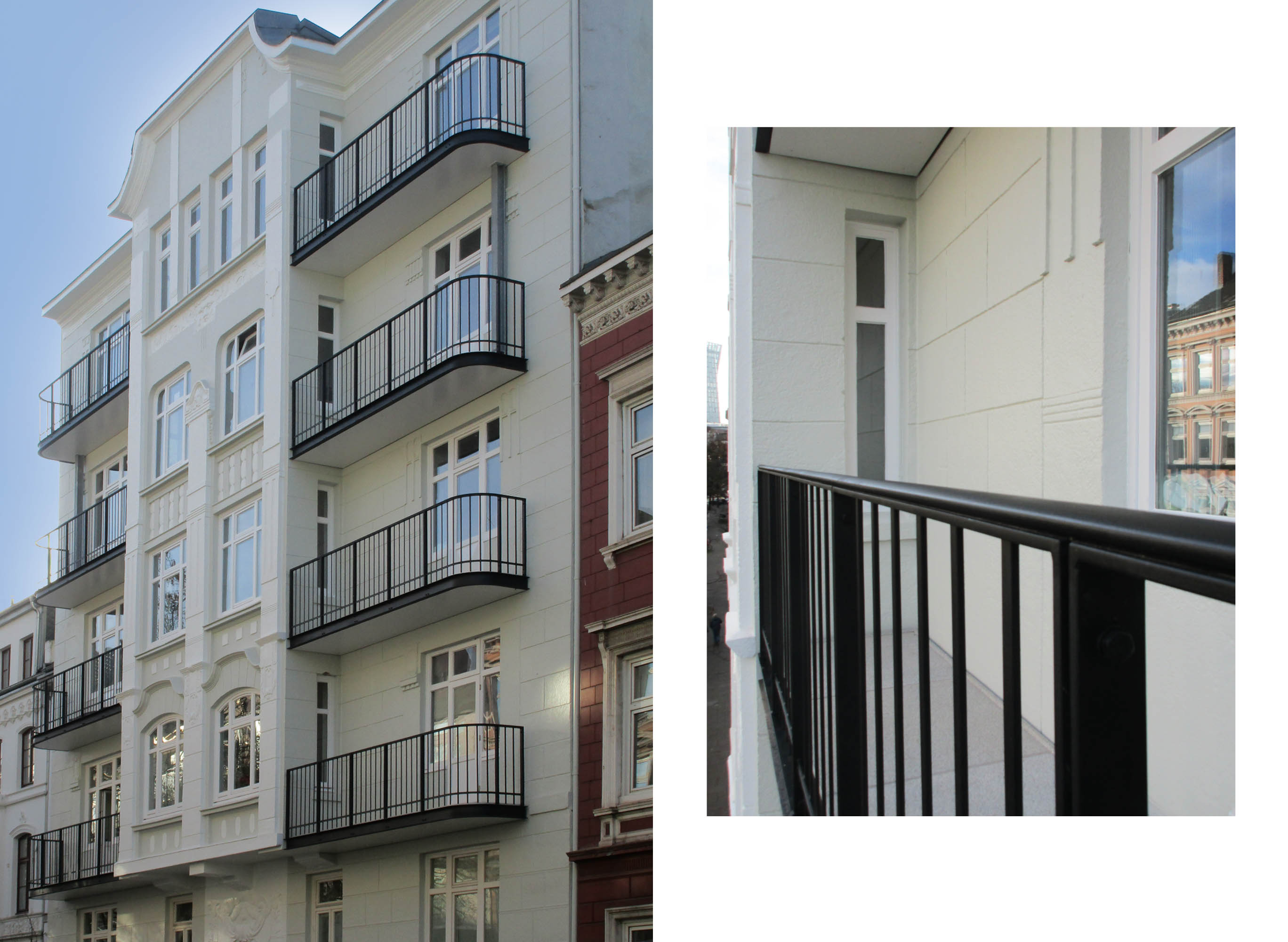 Fassade und Geländerdetail