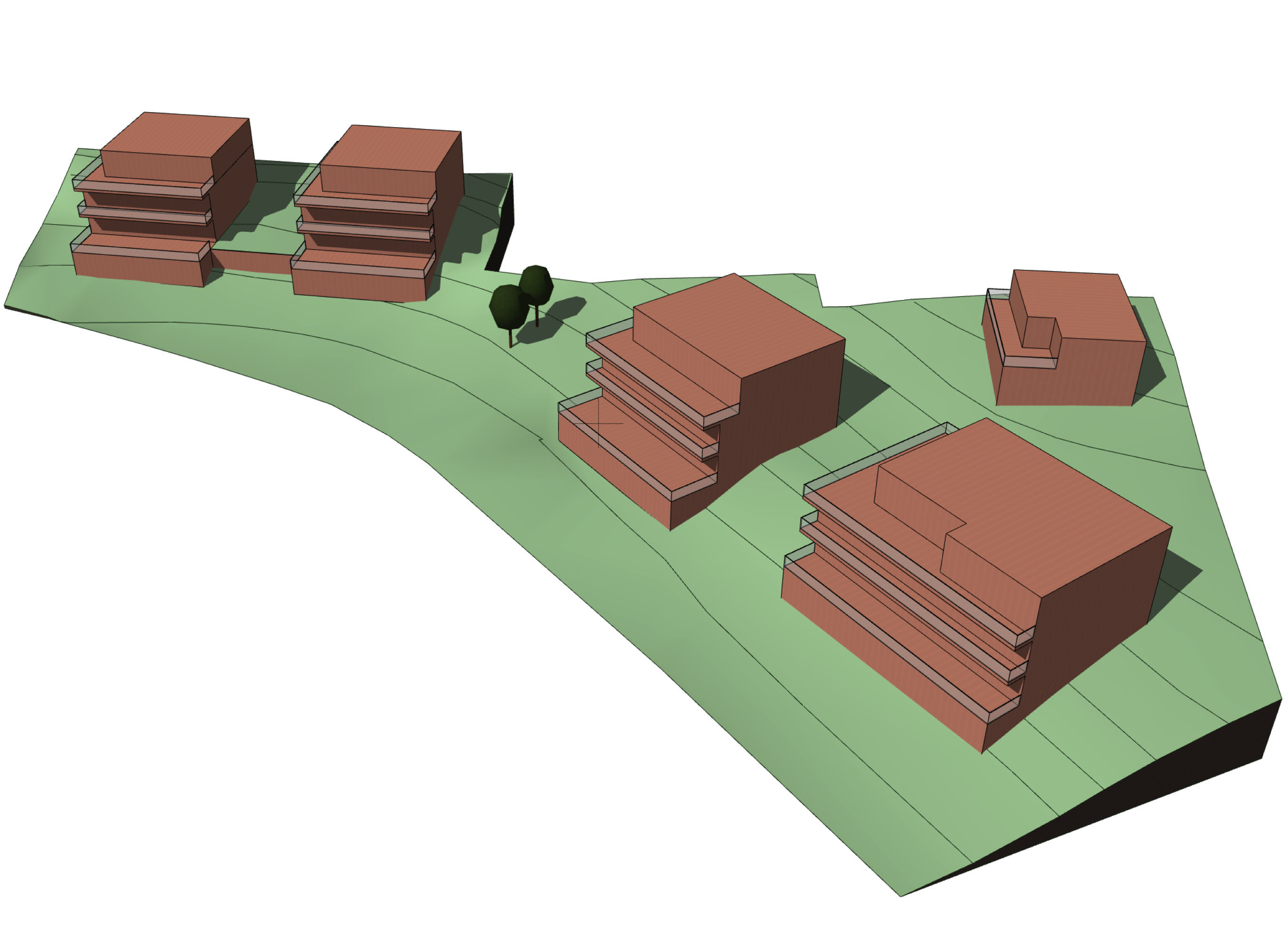 Baukörper von Süden