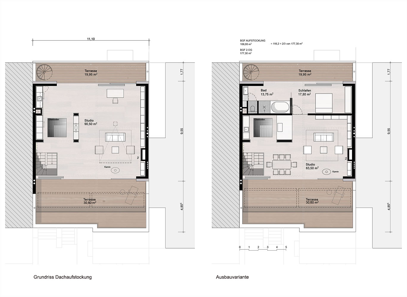 Grundrisse Aufstockung